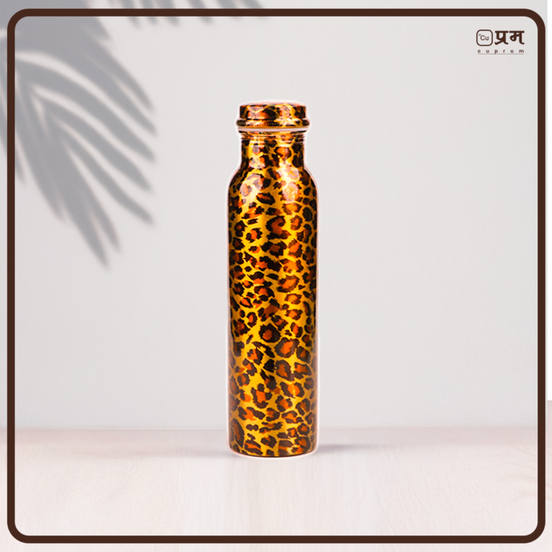Tiger Print Pure Copper Water Bottle - 1 Litre - Image 6