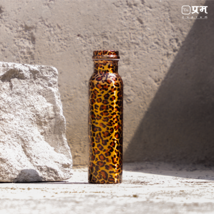Tiger Print Pure Copper Water Bottle – 1 Litre
