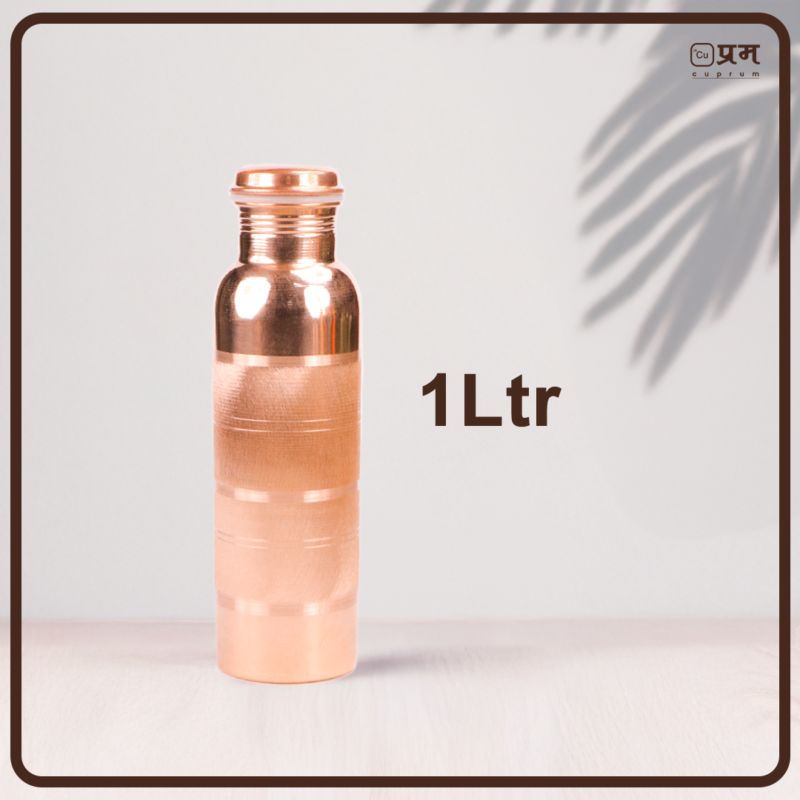 Cuprum Silver Touch Pure Copper Water Bottle - 1 Litre - Image 4