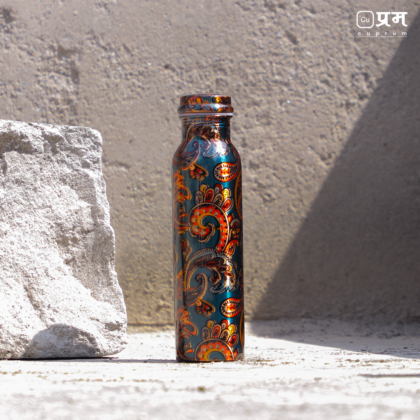 Artwork Printed Pure Copper Water Bottle – 1 Litre