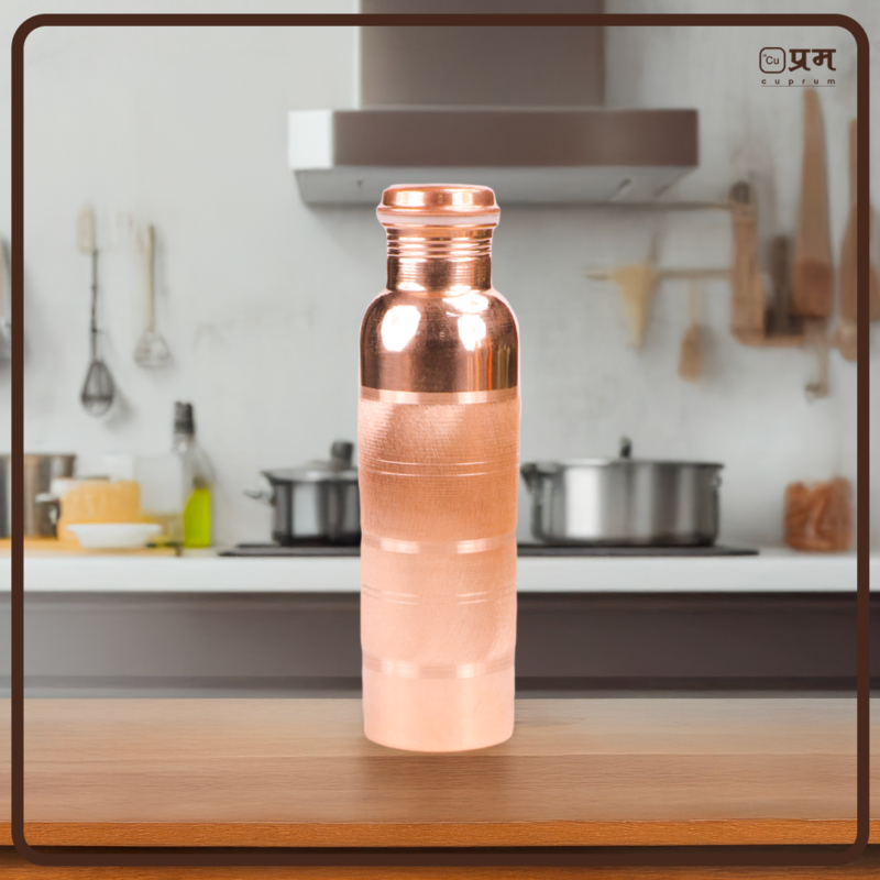 Cuprum Silver Touch Pure Copper Water Bottle - 1 Litre - Image 6