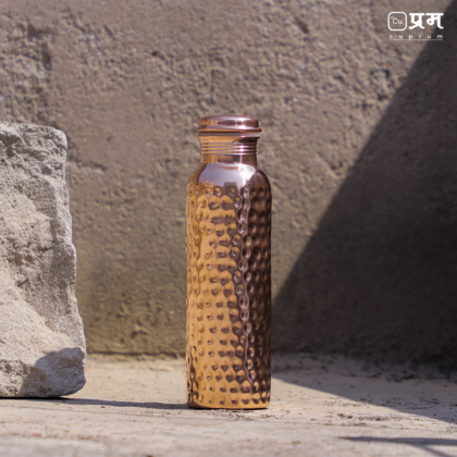 Cuprum Hammered Pure Copper Water Bottle – 1 Litre